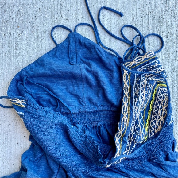 Free People blue empire waist tank size L - Picture 4 of 8